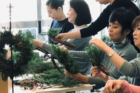 【X’masリースワークショップ】針葉樹が薫る生リース/2019